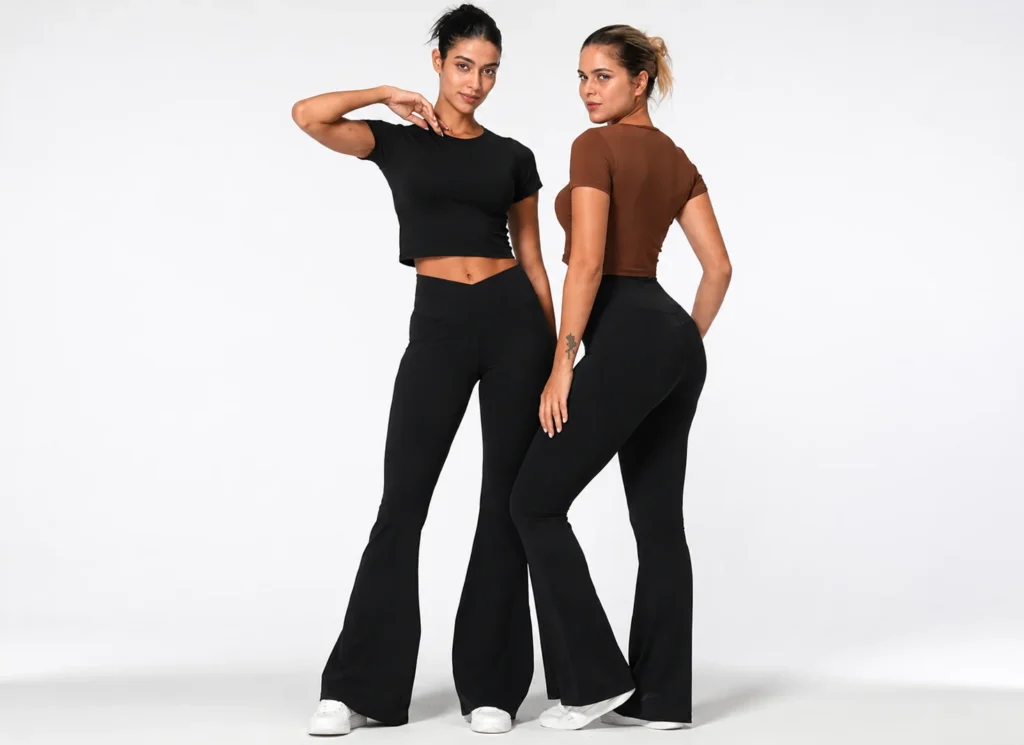 Sunzel Flare Leggings, Crossover Yoga Pants with Tummy Control
